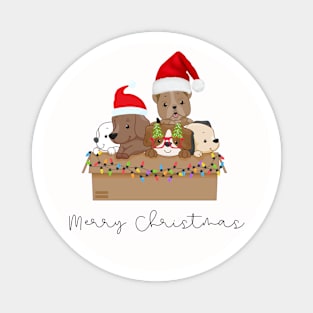 Cute Merry Christmas puppy design Magnet